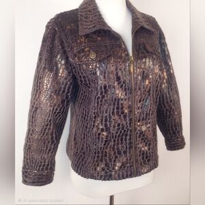 RUBY RD. FAUX SNAKESKIN JACKET SIZE 18W. 